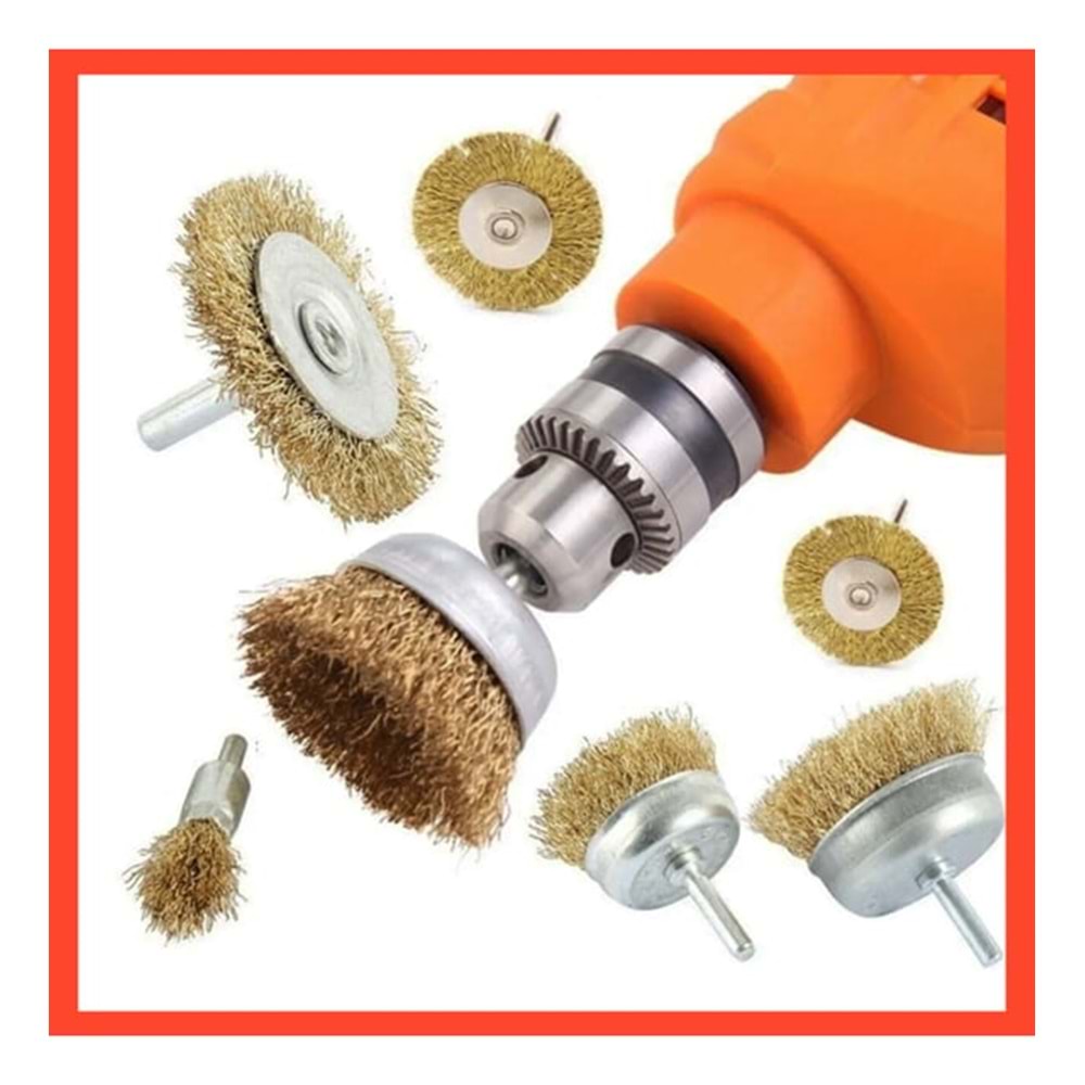 TEL FIRÇA SETİ-MATKABA TAKILAN-6 PCS-BEYAZİT-SARI