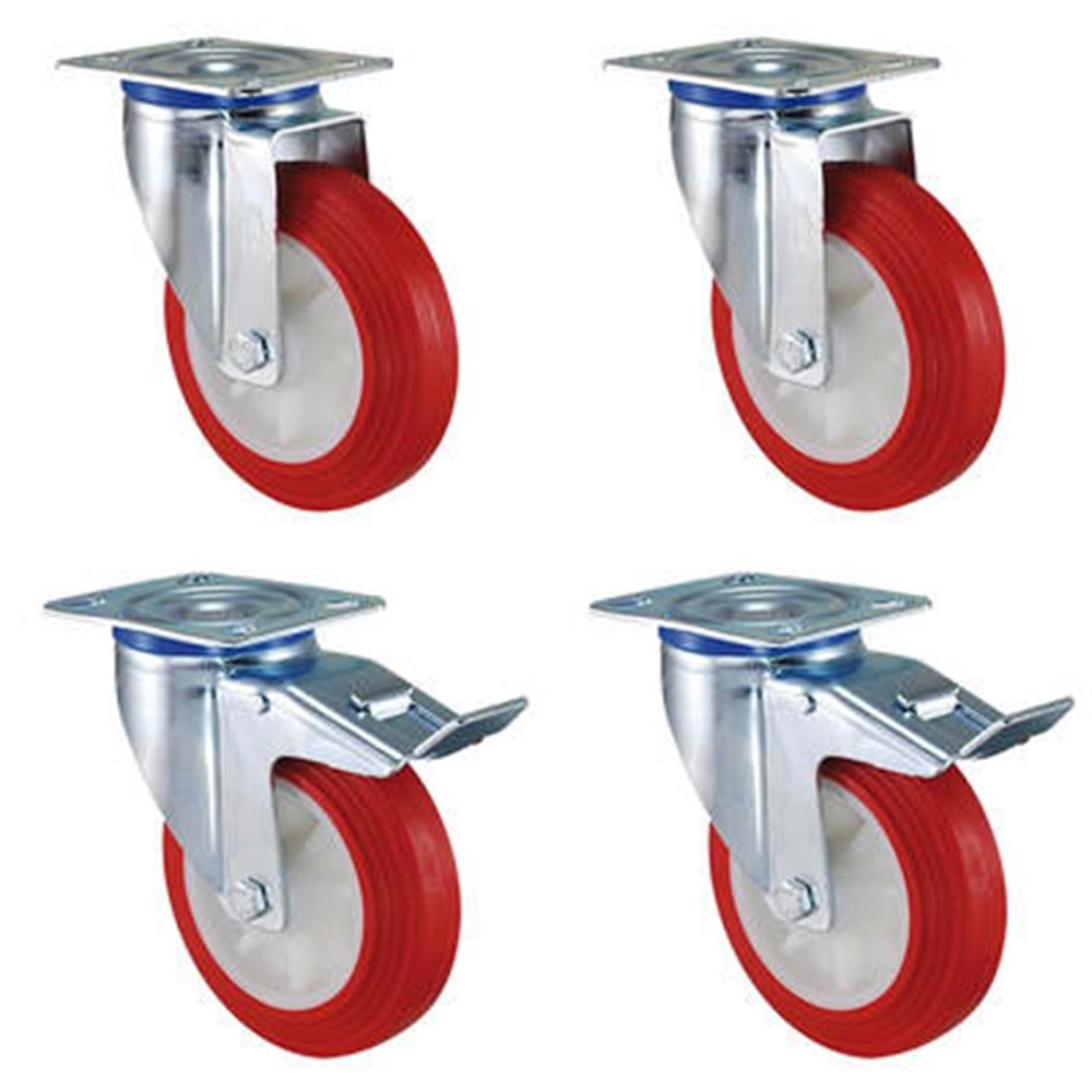 POLYEMİD TEKERLEK FRENLİ DÖNERLİ 4 LÜ 50 MM ARG