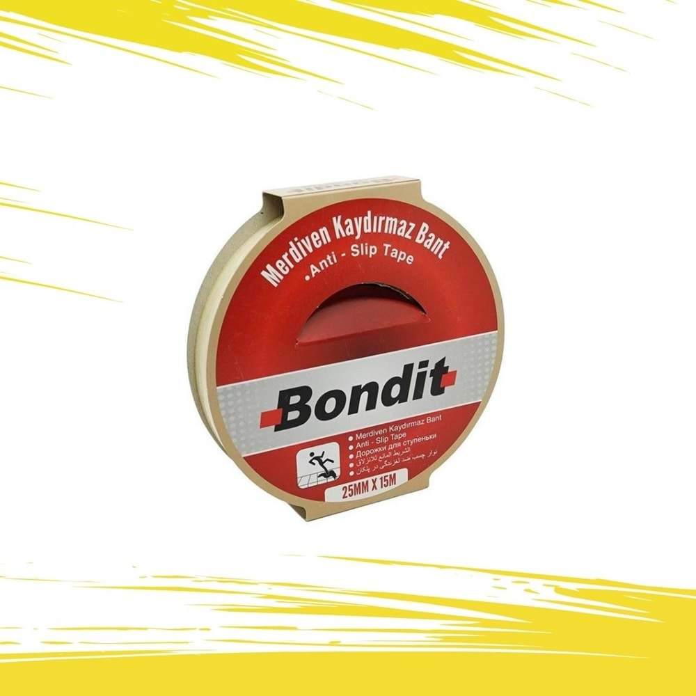 MERDİVEN KAYDIRMAZLIK BANDI-YAPIŞKANLI-25 MM*15MT-BONDİT-ŞEFFAF