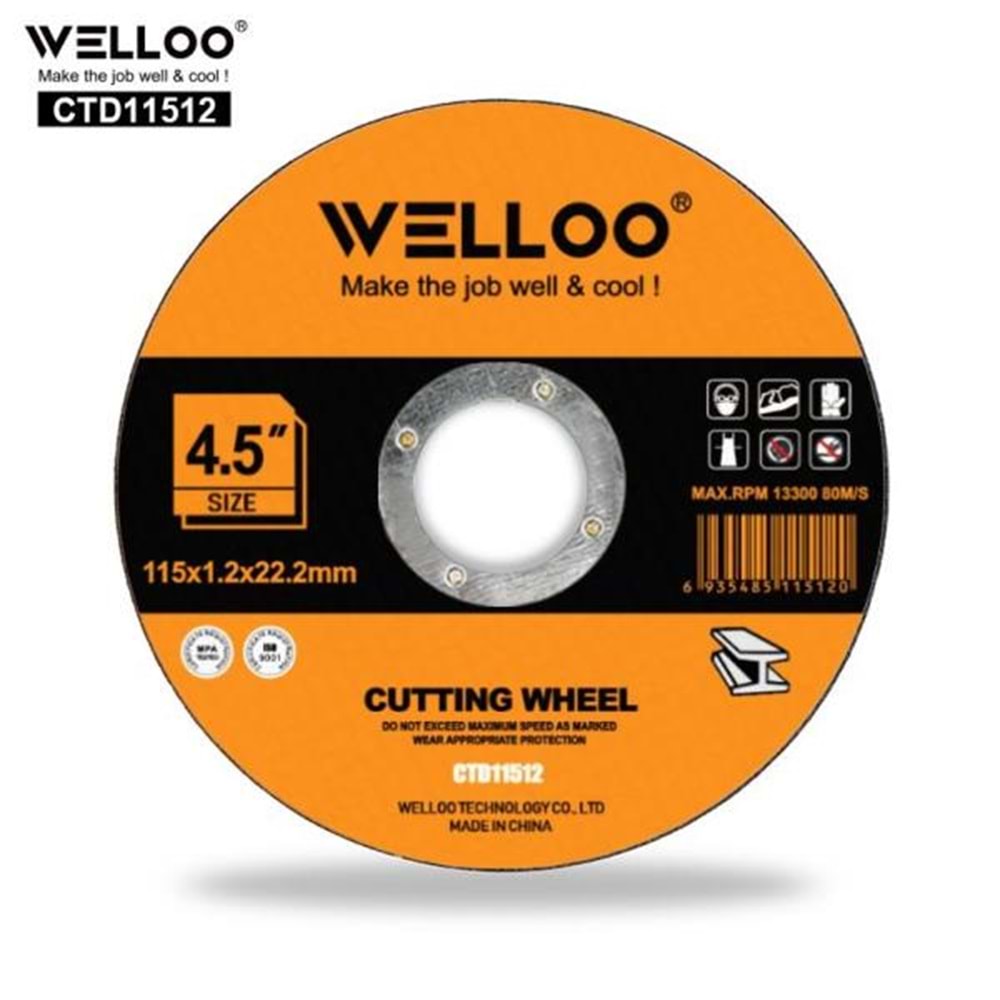 DEMİR KESME TAŞI İNOX 115 MM*1,2 MM WELLO