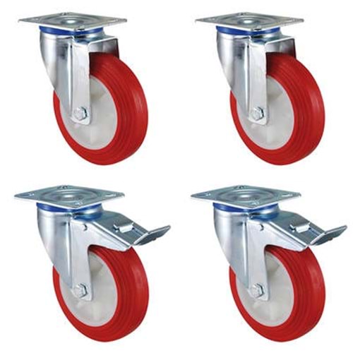 POLYEMİD TEKERLEK FRENLİ DÖNERLİ 4 LÜ 50 MM ARG