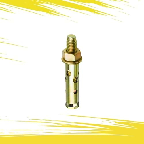 ÇELİK DÜBEL-GÖMLEKLİ-M12*110 MM-KUPA-SARI