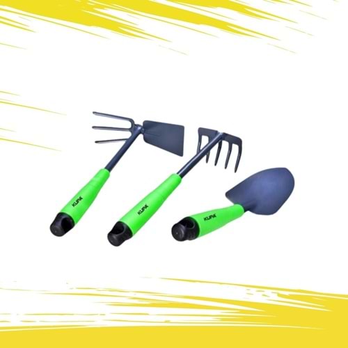 BAHÇE SETİ-KÜREK-ÇAPA-TIRMIK-3 LÜ-GAEDEN-YEŞİL