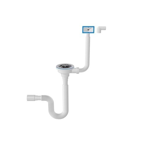 EVYE SİFONU TEKLİ-ÇÖPMAK-TAŞMALI-SFK-BEYAZ