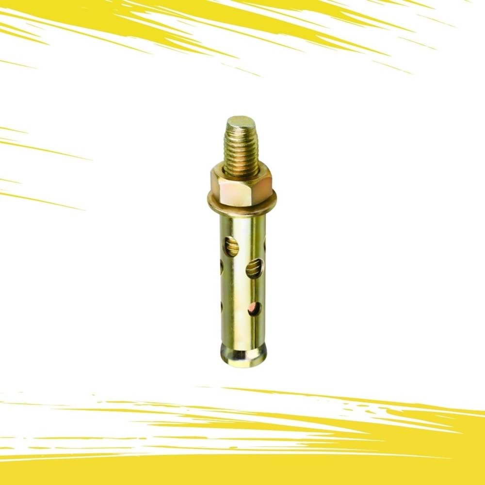ÇELİK DÜBEL-GÖMLEKLİ-M12*90 MM-KUPA-SARI