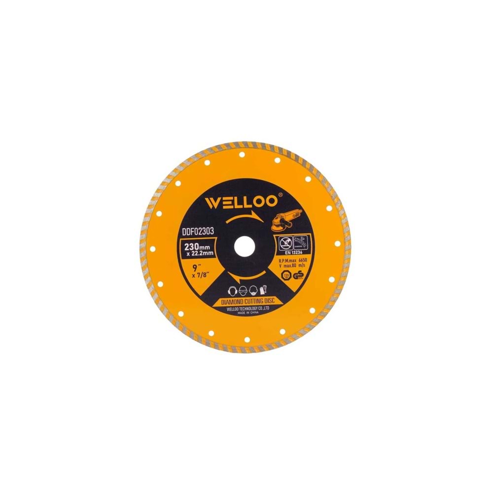 SRM KESME TEPSİSİ-TURBO-230 MM-WELLOO-SARI